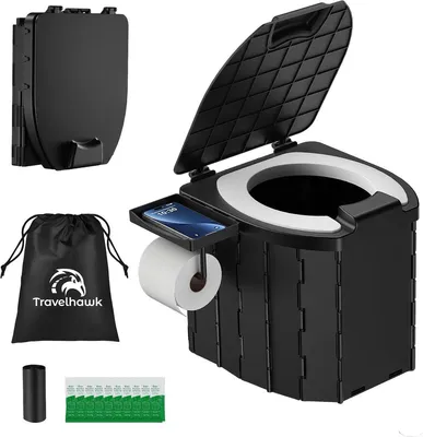 Produktbild von Travelhawk Camping Toilet Opvouwbaar met Zakjes