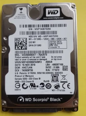 Produktbild von Western Digital WD2500BEKT 250GB SATA 2,5"