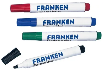 Zdjęcie produktu dla Franken Z2203, 4 szt., Czarny, Niebieski, Zielony, Czerwony, Biały, Plastik, Tubka, 2 mm