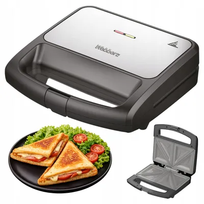 Immagine prodotto di Tostapane Per Panini, Modello Webber Tivaro Sr1, 750W, In Vetroceramica, In Acciaio Inox, Per 2 Panini