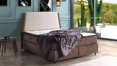 Produktbild von Bett Design Betten Luxus Betten Polster Schlafzimmer Möbel Boxspring Braun