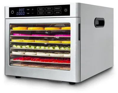 Dörrgerät Edelstahl 8 Roste 500 W 6 Voreinstellungen