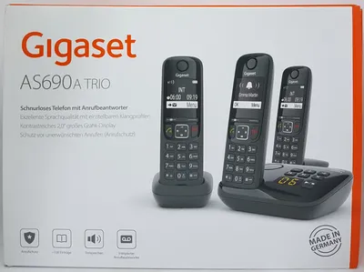 Obrázek produktu pro Gigaset AS690 A Trio pevný telefon s barevným displejem a záznamníkem se 3 sluchátky