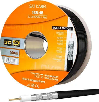Produktbild von 100m Kabel 135dB Stahl Kupfer 5-fach Lokmann "1951-B" - SCHWARZ