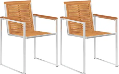 Obrázok produktu pre vidaXL Záhradné stoličky s vankúšom 2 ks. Masívne drevo akácie a oceľ