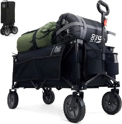 Immagine prodotto di Carrello da spiaggia pieghevole XXL con portabicchieri