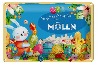 Produktbild von Blechschild Ostern Ostergrüße 30x20cm MÖLLN FEST