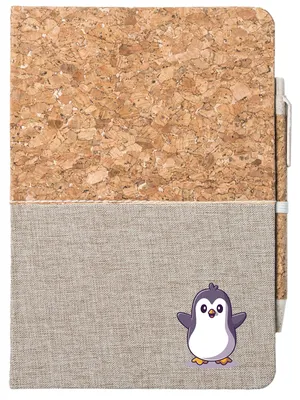 Produktbild von Huuraa Notizbuch A5 Pinguin Comic 80 Blatt inkl. Kugelschreiber Tagebuch Geschenkidee