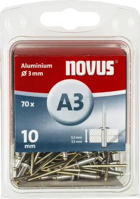 Produktbild von Novus Blindnieten Typ A3/10 Aluminium 70 Stück