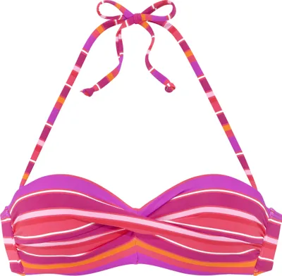 Produktbild von s.Oliver Bügel-Bandeau-Bikini-Top Fun pink bedruckt Größe 42 Cup C