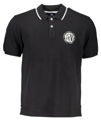 Produktbild von Schwarzes Herren-Kurzarm-Poloshirt mit Kontrastdetails und Logo