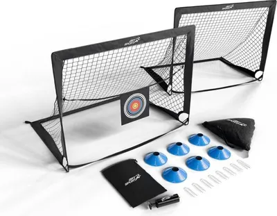 Obrázek produktu pro Sada 2 pop-up fotbalových branek 120 × 90 cm, černá