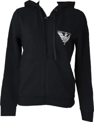 Produktbild von EMPORIO ARMANI Damen-Sweatshirt offenes Hemd mit Reißverschluss Langarm Kapuze Freizeitartikel 164682 2F258, XS - IT I / CN 155/80Y / BR XP / MX ECH, Cotone 98%,Elasthan 2%