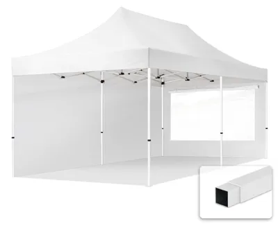 Zdjęcie produktu dla 3x6 m Namiot Ekspresowy, ECONOMY Stal 30mm, ze ścianami bocznymi, okna panoramiczne, biały