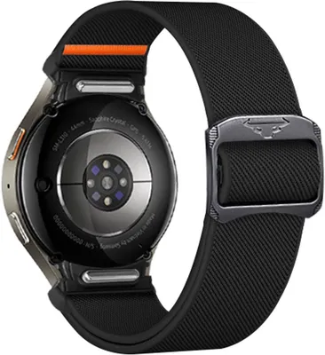 Produktbild von FFO2World verstellbares Nylonarmband mit Schnellverschluss für Samsung Galaxy Watch 4–7, FE – Elastisch & robust – Schwarz