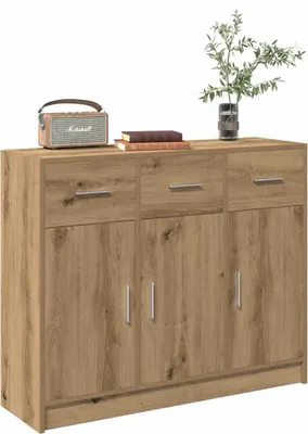 Produktbild von 2025 cloris Vitrinenschrank Sideboard Artisan-Eiche 91x28x75 cm Holzwerkstoff - Kommoden Sale7334427 1parcel