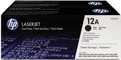 Produktbild von HP 12A (Q2612AD) Tonerpatrone, Schwarz, 2er-Pack
