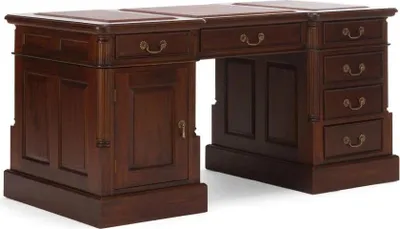 Produktbild von Schreibtisch Cambridge Leder braun