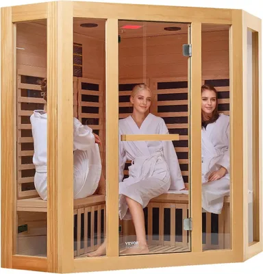 Zdjęcie produktu dla Sauna domowa na podczerwień 3-4 osoby drewniana hemlok niskie EMF do domu