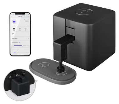 Immagine prodotto di MOES Fingerbot Plus, interruttore intelligente a pulsante, versione migliorata con controllo touch, compatibile con l'app Smart Life e con il hub Tuya BLE di MOES per Alexa, Google Home e controllo tramite timer, colore nero