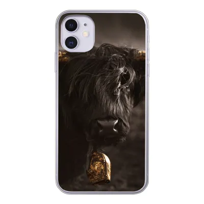Produktbild von MuchoWow® Handyhülle Schutzhülle Hülle für iPhone 11 Schottischer Highlander - Fell - Schwarz Silikon Softcase Handy Hülle - Handytasche