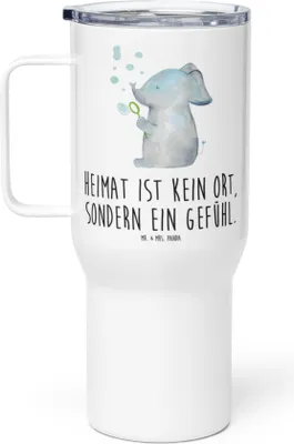 Produktbild von Mr. & Mrs. Panda thermosbecher Elefant Seifenblasen - Weiß - Geschenk, Liebe, Teetasse, Kaffee-Thermobecher, To-Go-Becher, Elefanten, Heimat, Kaffee-to-go-Becher