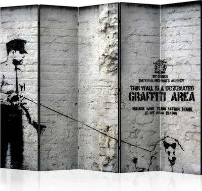 Immagine prodotto di Paravento monofacciale Street art 225x172 cm 5 pezzi nero