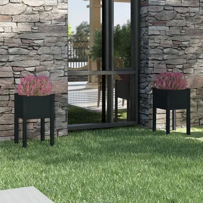 Obrázek produktu pro Maison Exclusive - Květináč 2 ks. Černý 40x40x70 cm Masivní dřevo Borovice
