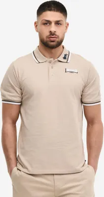 Produktbild von Herren Poloshirt schmale Passform LION Sand/Black/White L Lonsdale