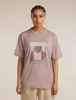 Produktbild von Icebreaker 150 Tech Lite Relaxed T-Shirt Mountain Shift Damen Funktionsshirt pink quartz S