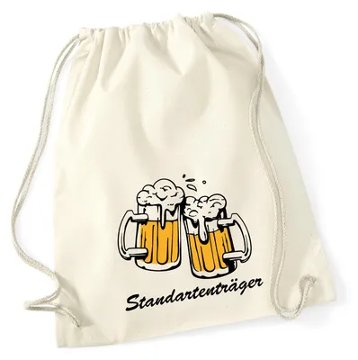 Produktbild von Huuraa Turnbeutel Standartenträger Schützenfest 12 Liter Natural Baumwolle Rucksack Geschenkidee