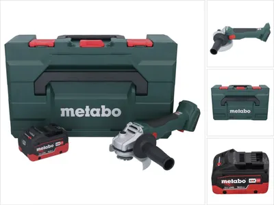 Image de Metabo W 18 L BL 9-125 Meuleuse d'angle sans fil 18 V 125 mm Brushless + 1x batterie 10,0 Ah + metaBOX - sans chargeur