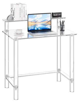Immagine prodotto di Scrivania trasparente in acrilico - Capacità di carico: 60 kg - Dimensioni: 50x80x88 cm - Design moderno