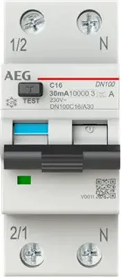 Zdjęcie produktu dla Wyłączniki różnicowoprądowe BUSCH JAEGER DN100C16/A30 1P+N Typ A C 16A 30mA 10kA (2CSR975131R1164)