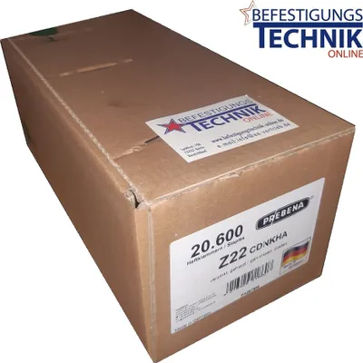 Produktbild von Prebena Fermacell Klammer Z22CDNKHA 22mm verzinkt für 4C-Z50 TJEP PZ-16/50 KG 725 KL-57 20,6M Pa