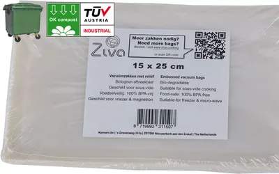 Produktbild von Ziva biologisch abbaubare Vakuumbeutel geprägt 15x25cm (50 Stück)