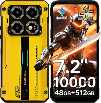 Produktbild von OUKITEL WP60 5G Outdoor Smartphone - 48GB+512GB/2TB Outdoor Handy Ohne Vertrag 7,2” 120Hz Display Android 15 , 108MP+32MP+8MP-Nacht, IP68/NFC, Orange