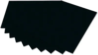 Produktbild von folia 6190 - Fotokarton Schwarz, 50 x 70 cm, 300 g/qm, 10 Bogen - zum Basteln und kreativen Gestalten von Karten, Fensterbildern und für Scrapbooking
