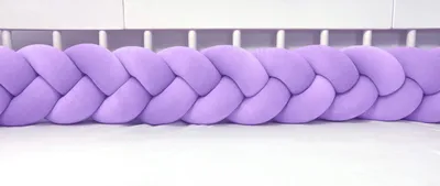Produktbild von Bettschlange geflochten Velours 400 cm – Hellviolett | Bettumrandung Babybett Nestchen | Letino