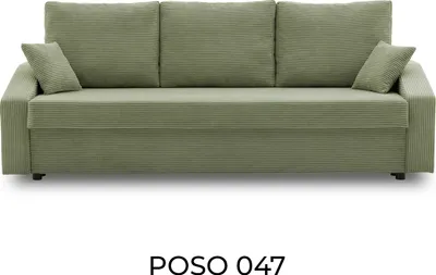 Produktbild von Couch DORMA 221x92 - mit schlaffunktion - Farben zur Auswahl - komfortables Couch - mit Bettkasten - Stoff POSO 047 Olivgrün