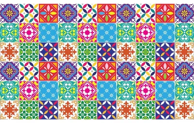 Image de Autocollants décoratifs pour carrelage de cuisine et de salle de bains – 60 autocollants Azulejos Caelina – 60 autocollants de 20 x 20 cm