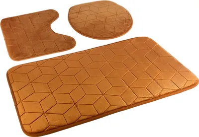 Produktbild von Badezimmer Teppiche Sumba Hellbraun 31 - Dreiteilig 3 Stück: Teppich 45x75+ Unterlage 45x35+ Auflage 44x38