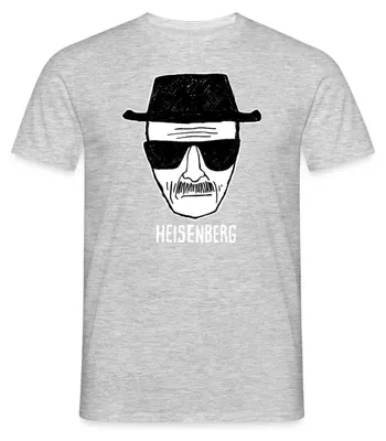 Produktbild von Spreadshirt Breaking Bad Heisenberg Skizze Zeichnung Männer T-Shirt, L, Grau meliert