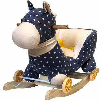 Produktbild von Schaukelpferd 2-in-1 Schaukeltiere mit Rädern – Babyschaukel mit Sicherheitsgurt und Soundfunktion