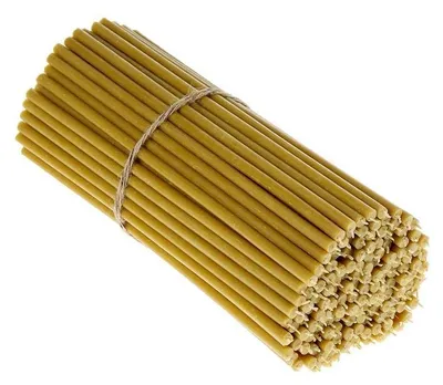 Bienenwachskerzen, 25 Stück, 26,5 cm, Ø 7,15 mm, gelb