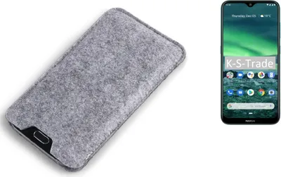 Produktbild von K-S-Trade Filz Handyhülle kompatibel mit Nokia 2.3 Schutzhülle Filztasche Filz Tasche Case Sleeve Handy Hülle Filzhülle grau