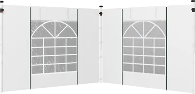 Obrázek produktu pro Pavilion Boční Panely Sada 2 Bočních Stěn S Oknem A Dveřmi Pro Párty Stan 3X3/3X6 M, Oxford, Bílá