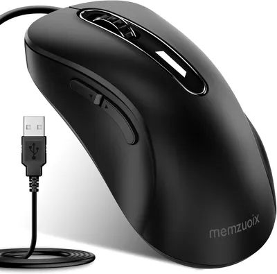 Obrázek produktu pro Myš s kabelem, konfigurace Plug & Play Optická USB myš s 1400 DPI, 5 tlačítek, ergonomický design, 1,5 m kabel - pro PC, notebook, Mac