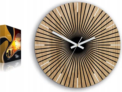 Produktbild von ModernClock, Wanduhr, Wohnzimmer, 33cm, große Wanduhr aus Eiche, Arian