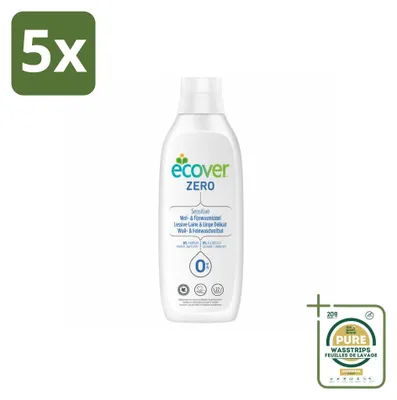 Produktbild von 5 x Ecover Feinwaschmittel für Wolle und Feines - 1 Liter - Vorratspackung - 5 Stücke